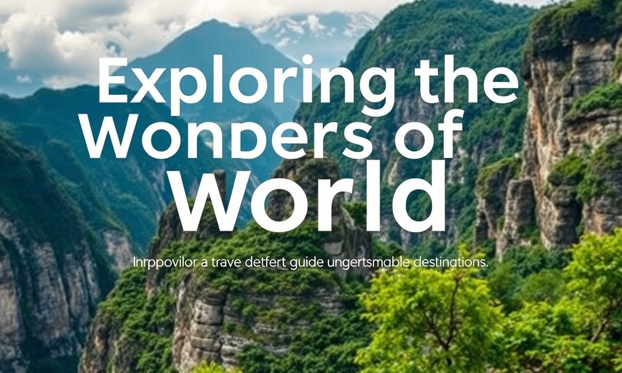 Exploring the Wonders of the World: A Traveler's Guide to Unforgettable Destinations