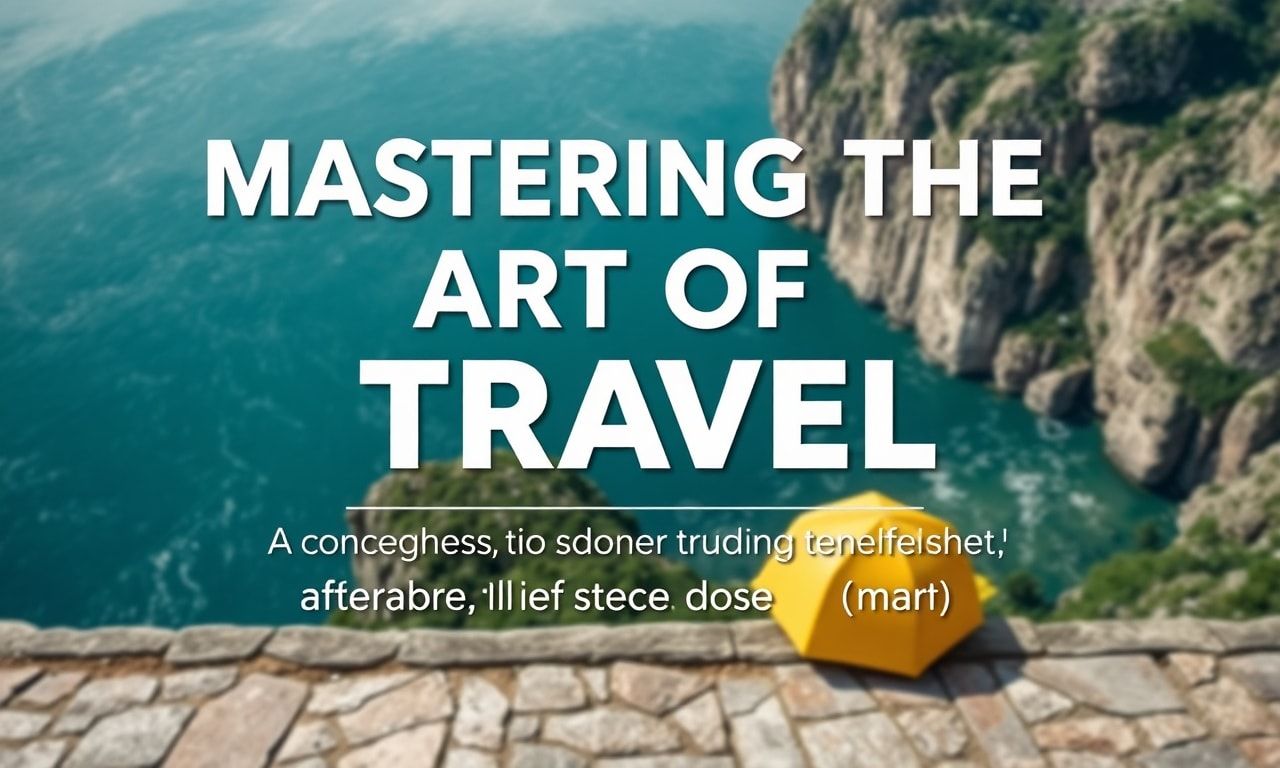 Mastering the Art of Travel: A Comprehensive Guide to Efficient and Enjoyable Journeys